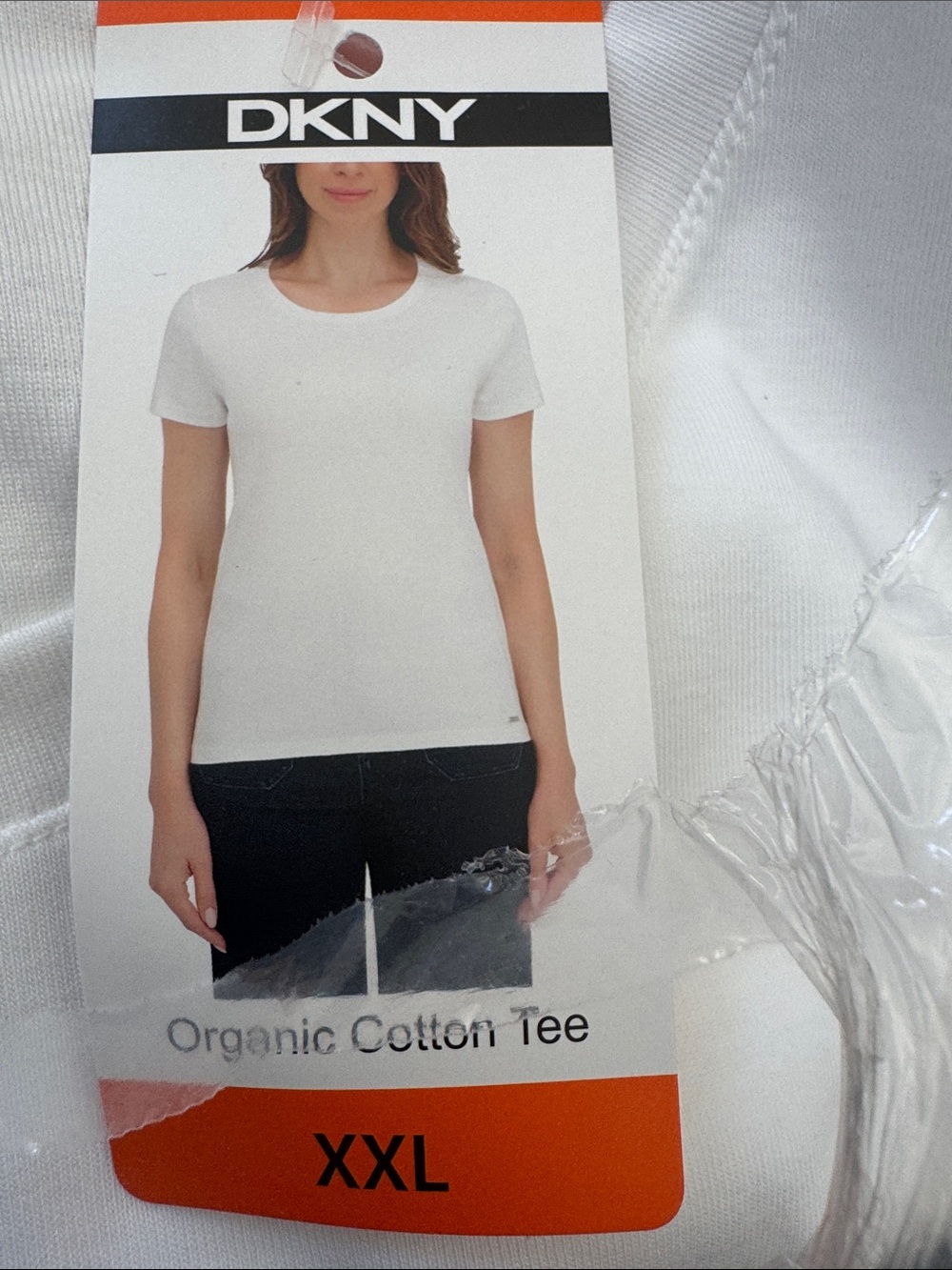 DKNY White Short-Sleeve Organic Cotton Tee - Crew Neck